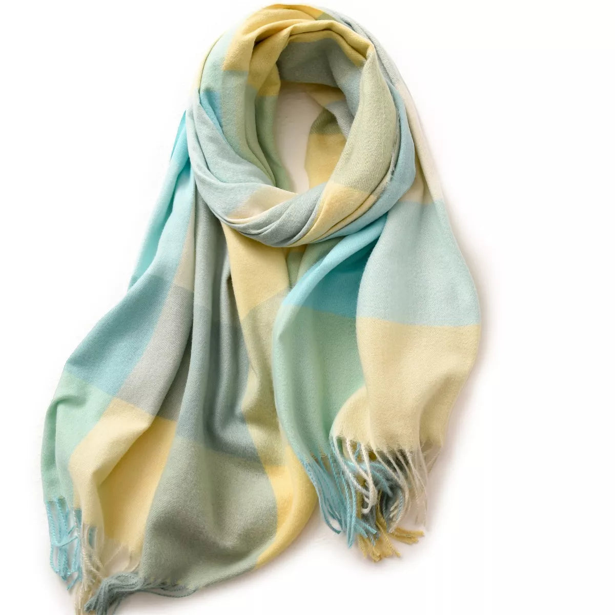 Plaid Fringe Scarf - Style E - View 4