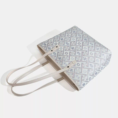 Geometric Pattern Tote Bag - Light Blue - View 7