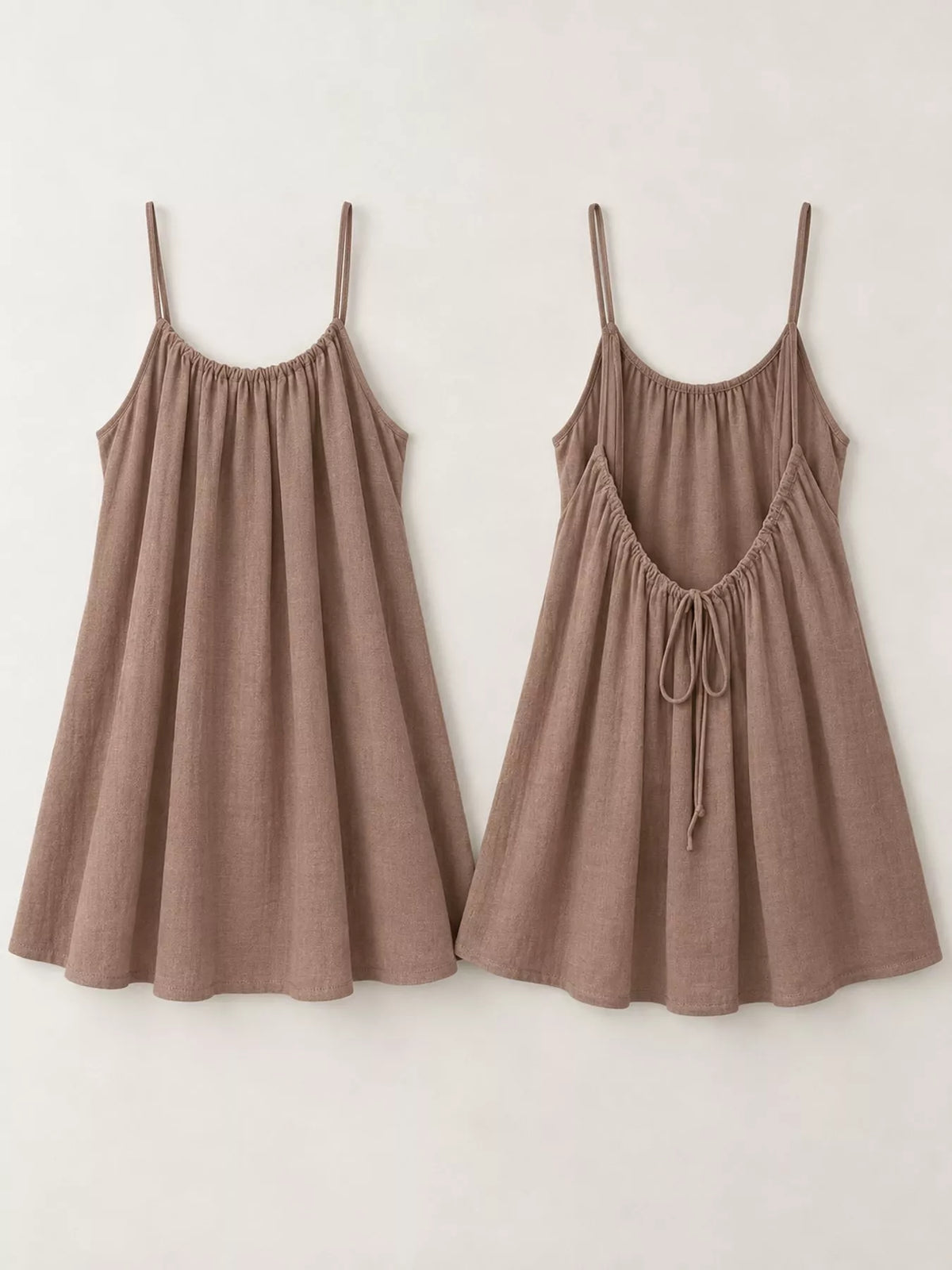 Full Size Backless Spaghetti Strap A-Line Mini Dress Plus Size - Camel-Style C - View 57