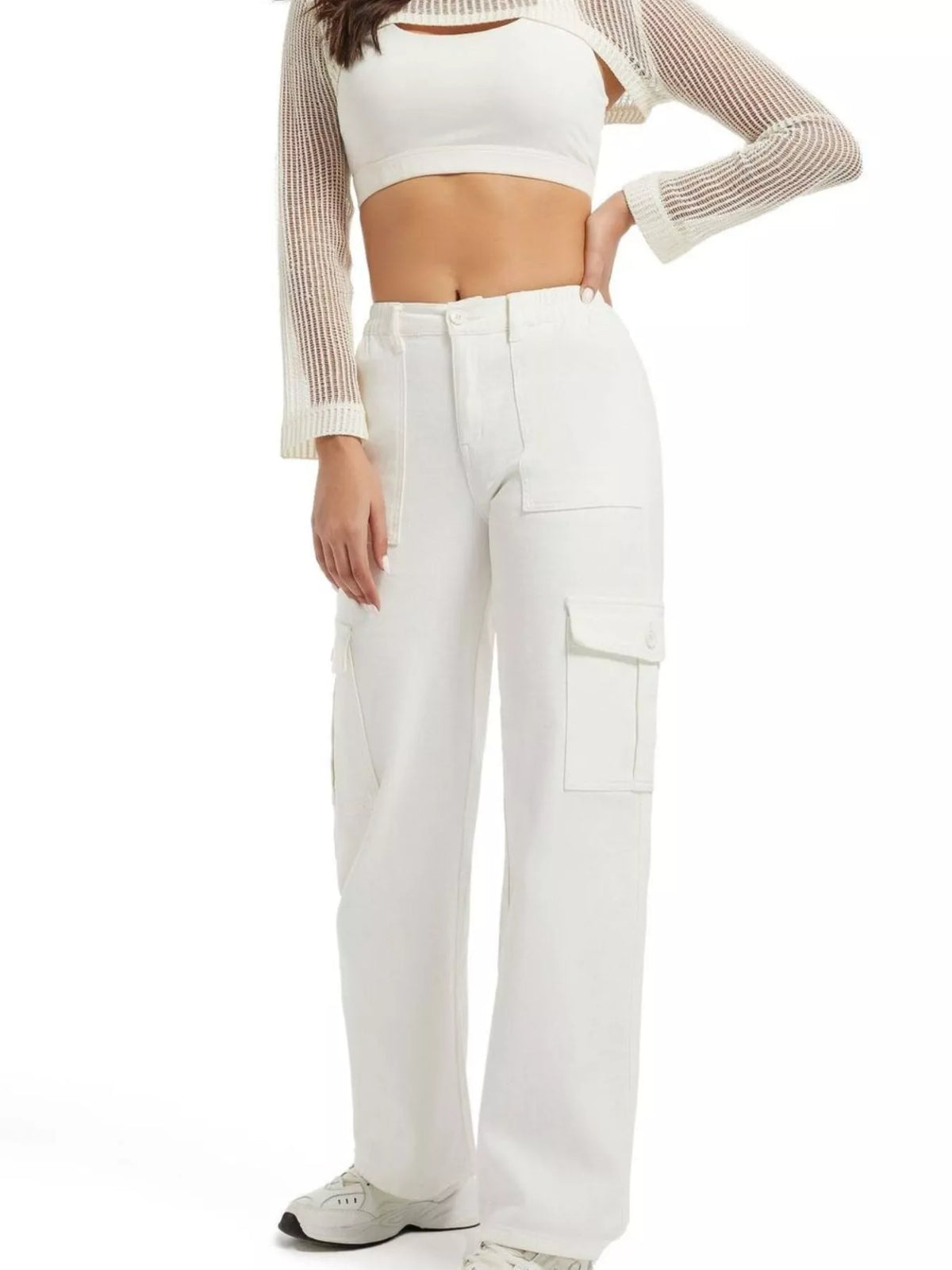 High-Waisted Cargo Jeans - All Colors - View 2