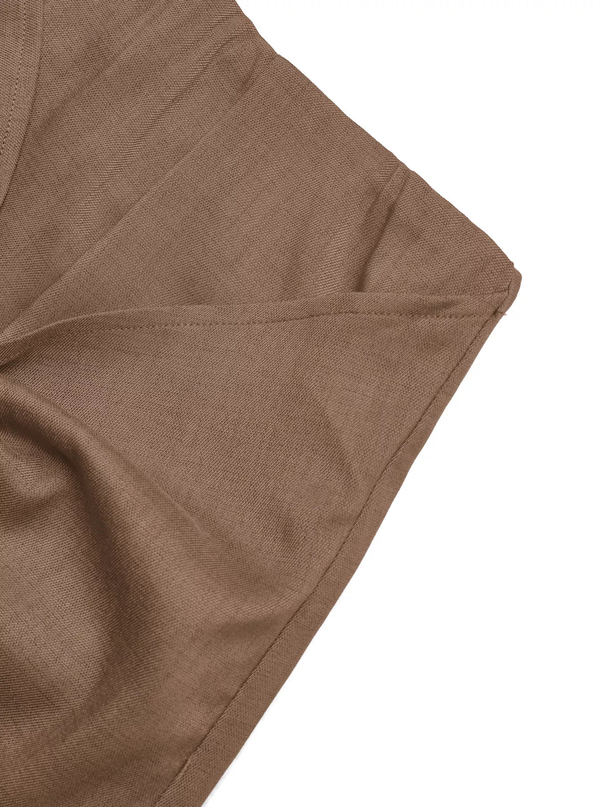 Twist Front Mini Skort - Brown - View 10