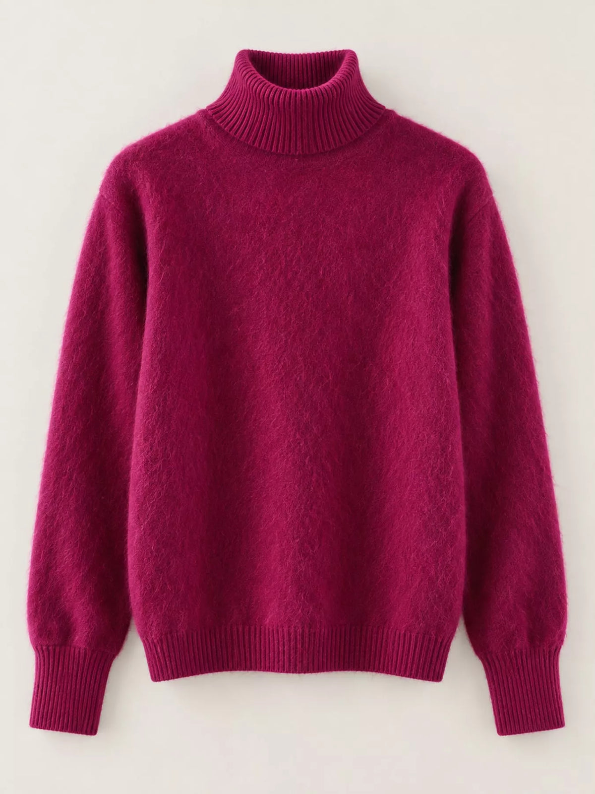 Full Size Turtleneck Long Sleeve Sweater Plus Size - Burgundy - View 67