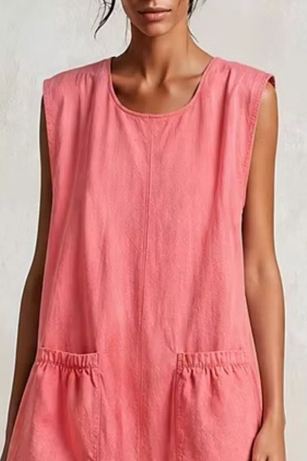 Full Size Ruffled Hem Sleeveless Mini Dress Plus Size - Burnt Coral - View 3