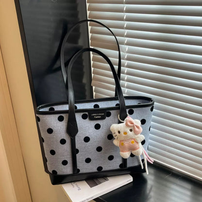 Polka Dot Shoulder Bag - Blue - View 1