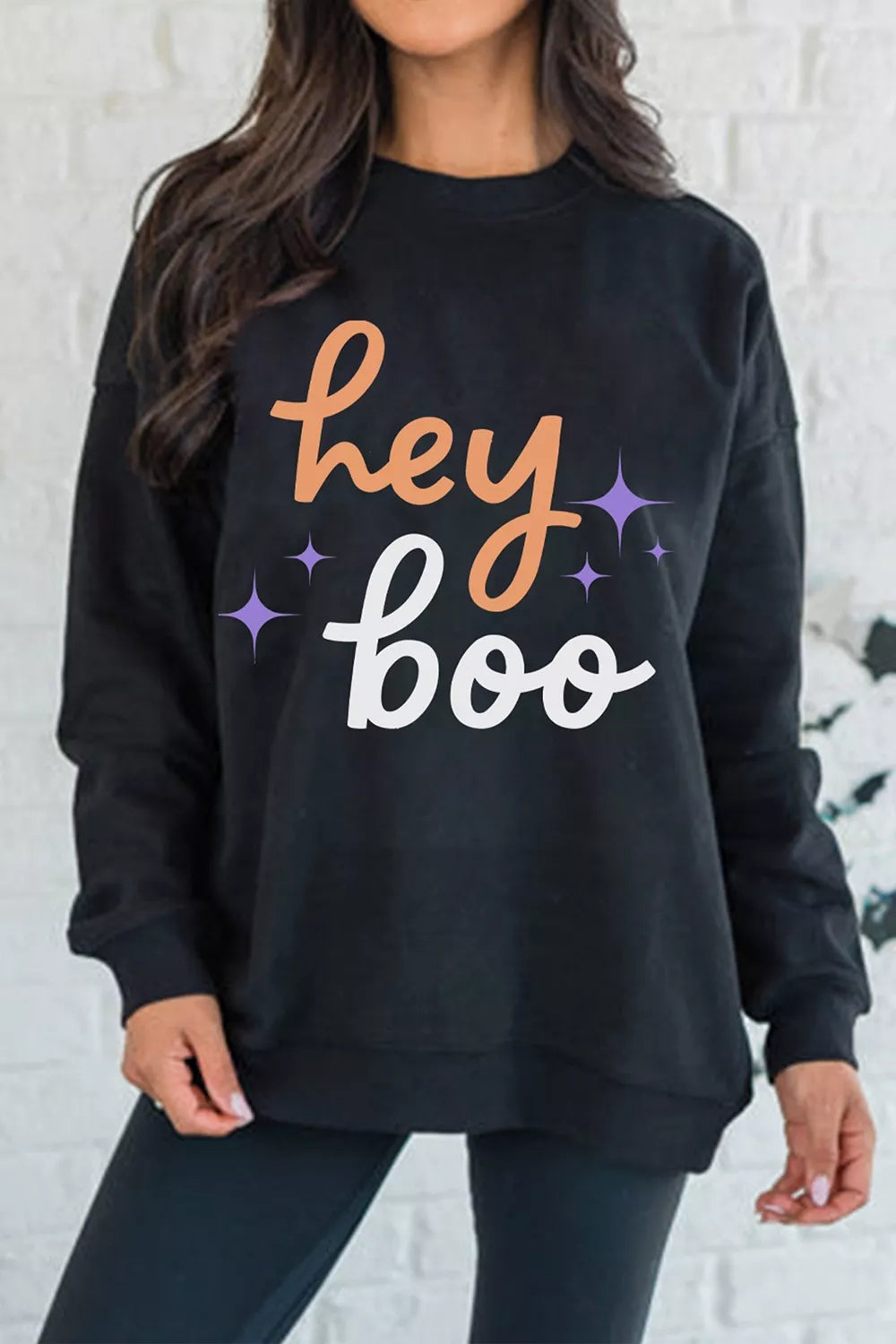 Hey Boo Halloween Sweatshirt - All Colors - View 1