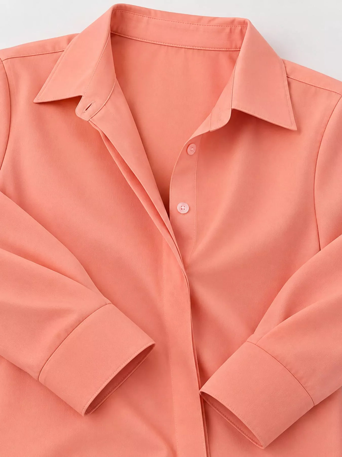 Button Up Long-Sleeve Shirt - Tangerine Pink - View 27