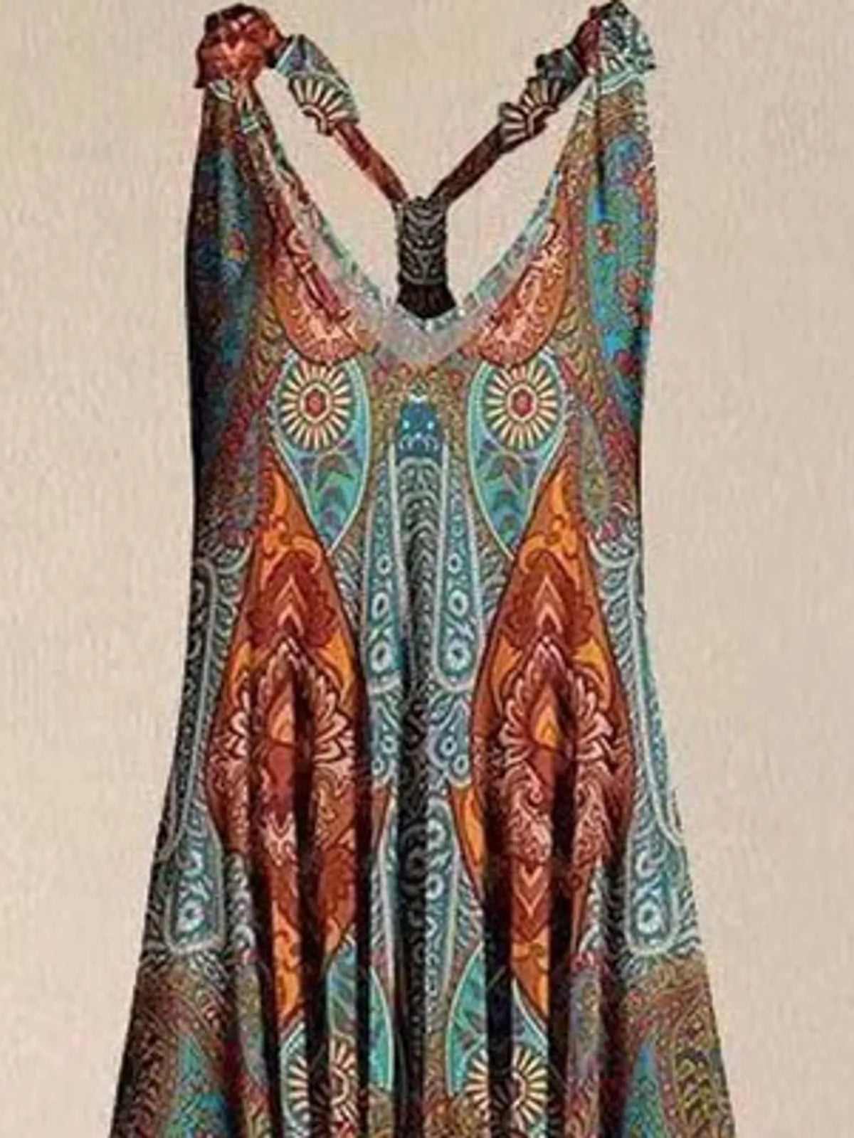 Full Size Printed V-Neck Sleeveless Jumpsuit Plus Size - 17- - View 30