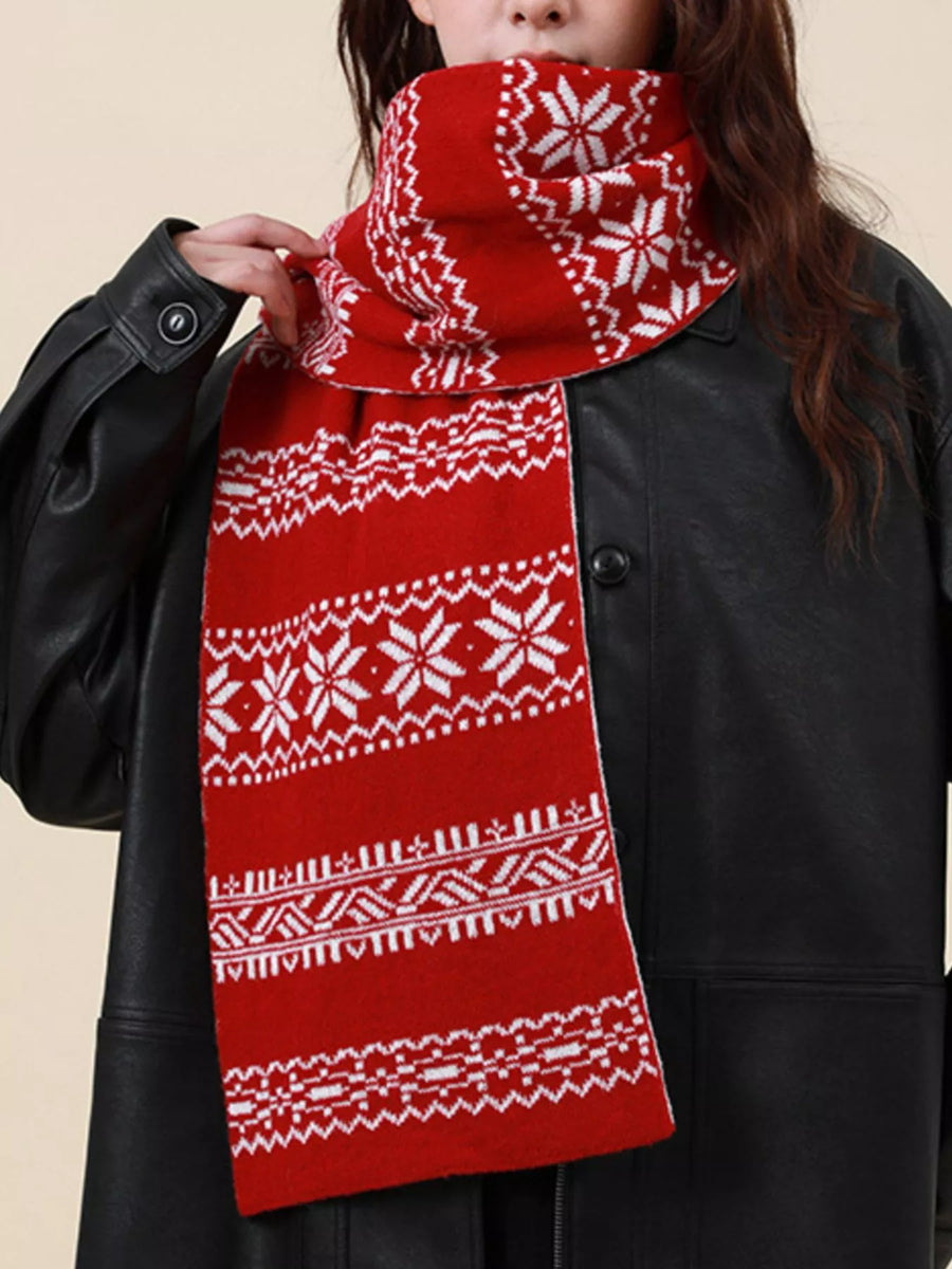 Christmas Snowflake Knit Scarf