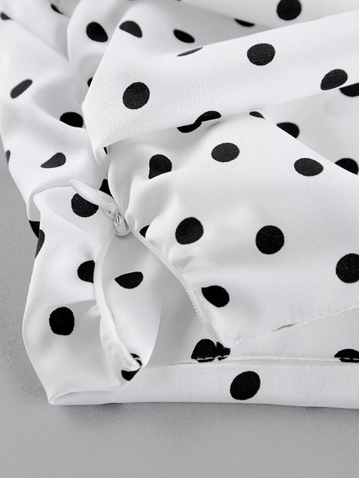 Polka Dot Mermaid Maxi Skirt - White - View 4