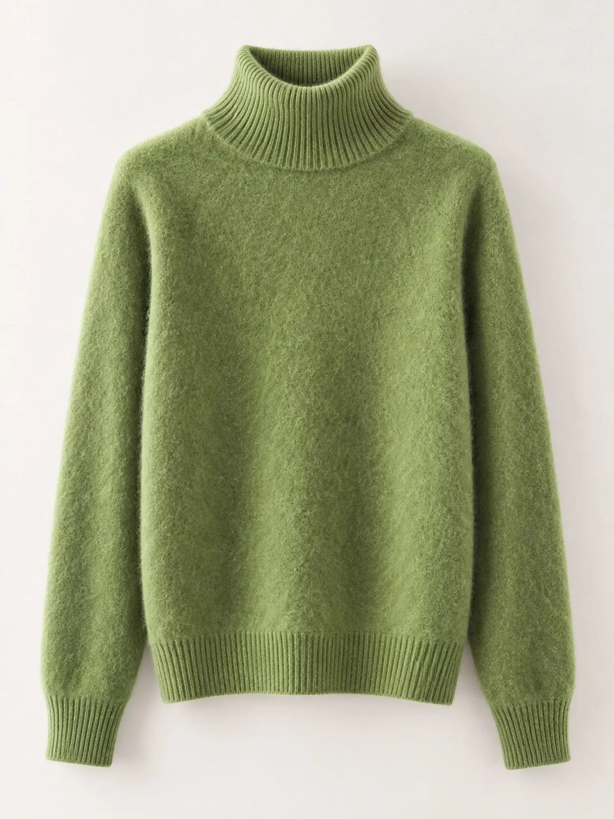 Full Size Turtleneck Long Sleeve Sweater Plus Size - Avocado Green - View 55