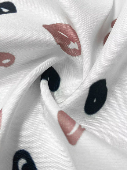 Printed Button-Down Long Sleeve Shirt - White - View 2
