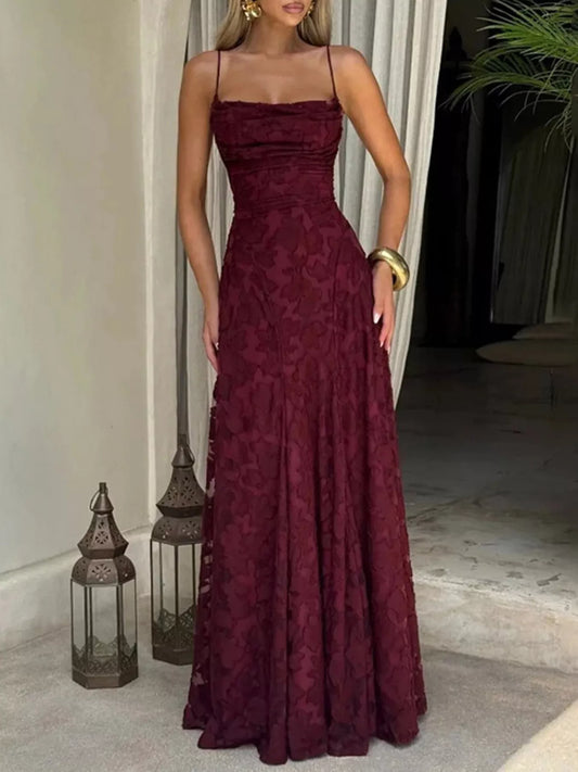 Lace Spaghetti Strap Maxi Dress - product photo 1