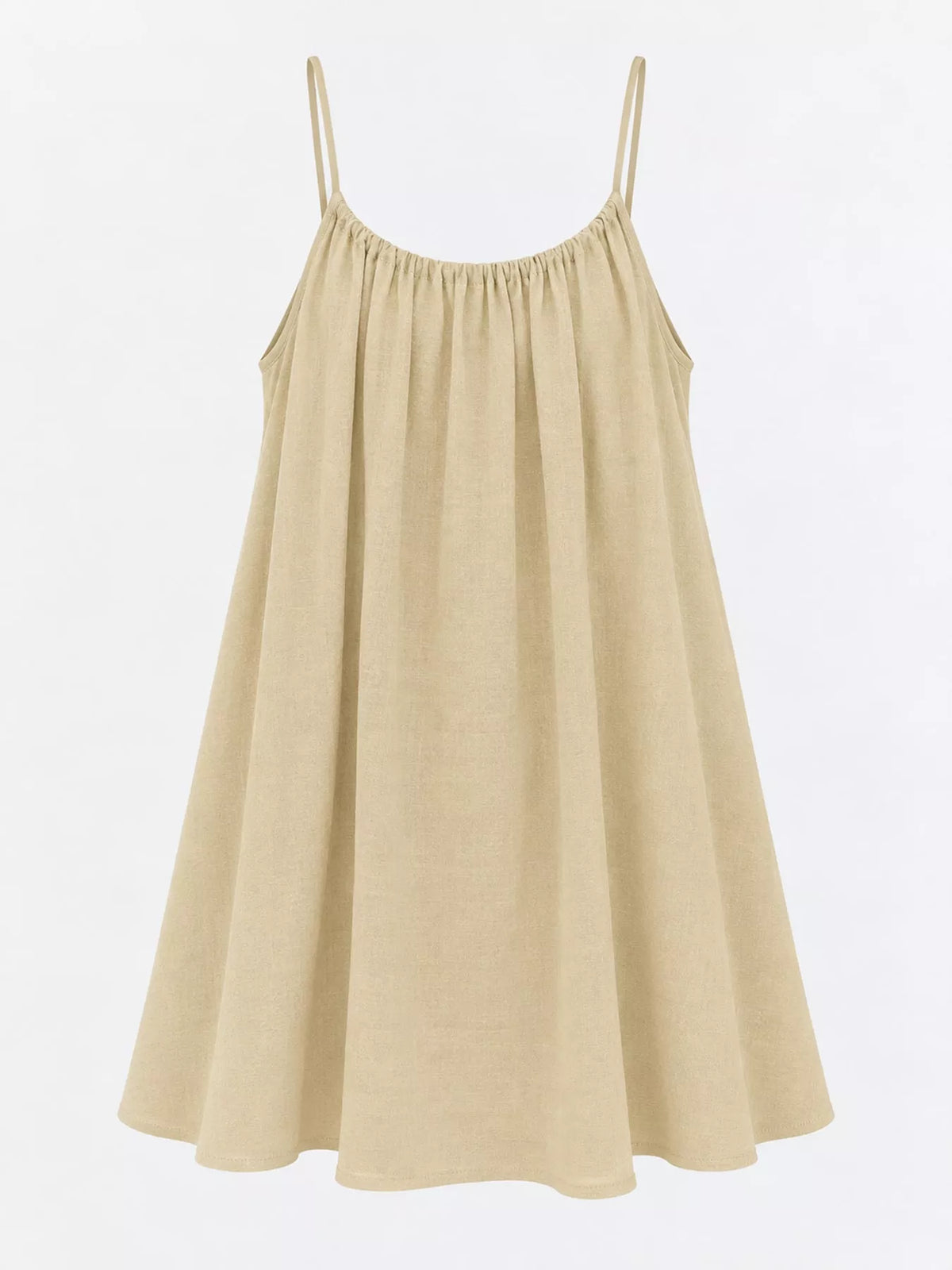 Full Size Backless Spaghetti Strap A-Line Mini Dress Plus Size - Apricot-Style C - View 60