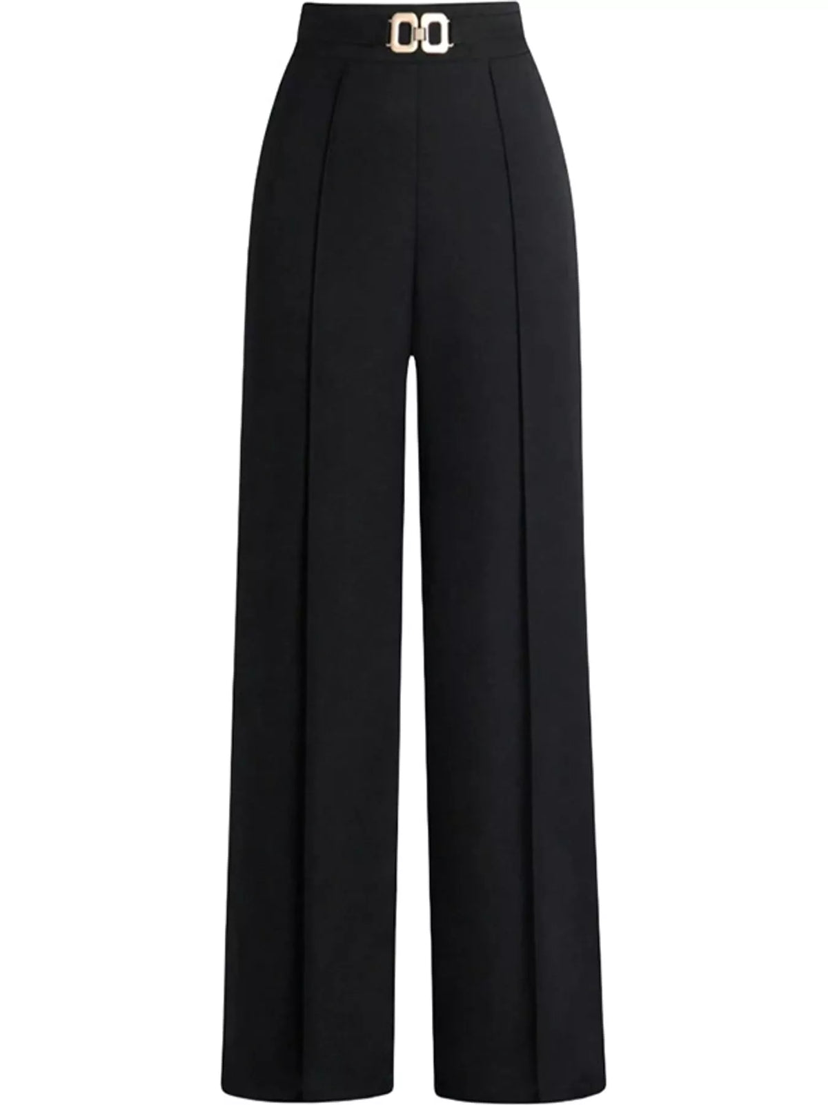 High-Waisted Wide-Leg Pants - Black - View 5