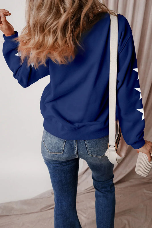 GAME DAY Star Round Neck Long Sleeve Sweatshirt - product photo 2