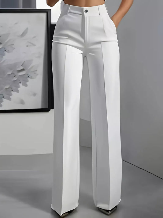 Full Size High-Waisted Wide-Leg Pants Plus Size - White - View 1