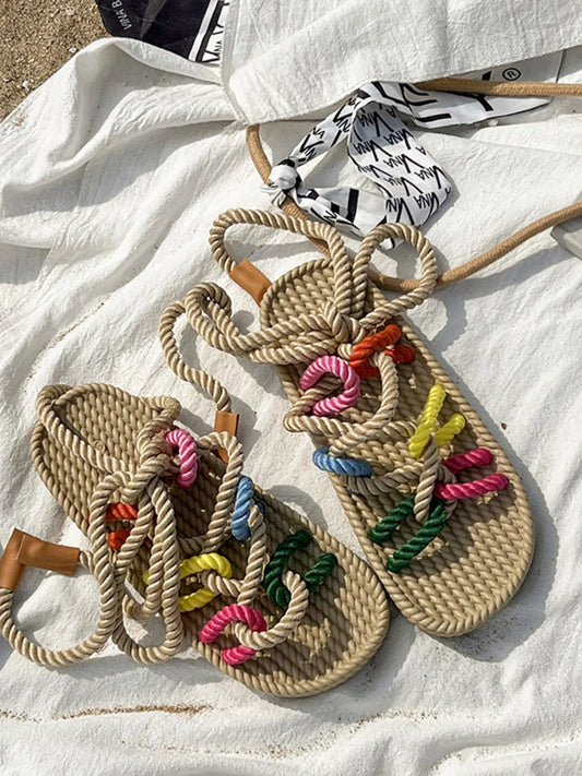 Colorful Rope Woven Sandals - product photo 2