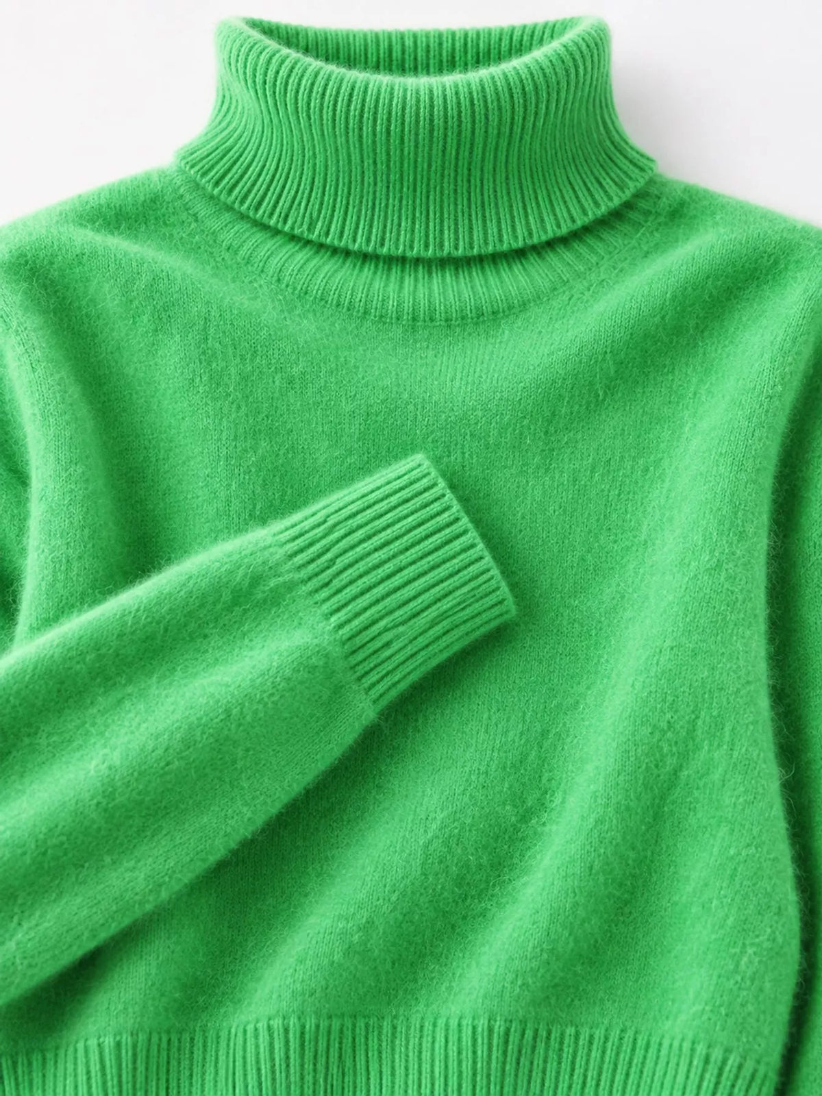 Full Size Turtleneck Long Sleeve Sweater Plus Size - Fresh Green - View 49
