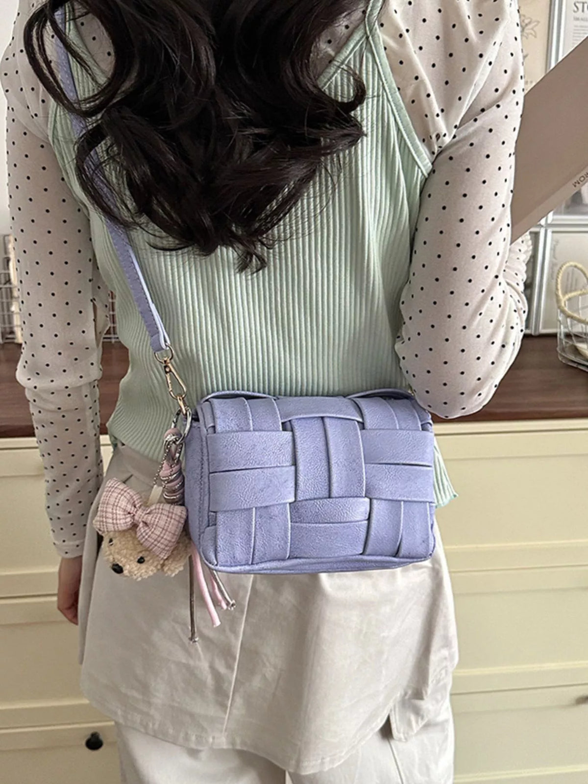 Woven Texture Crossbody Bag - Purple - View 6