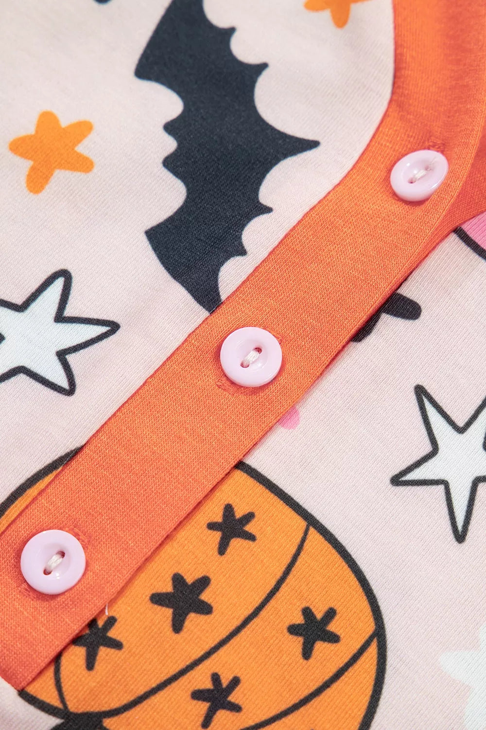 Halloween Pumpkin Print Long Sleeve Home Wear Lounge Set - Dusty Pink - View 9