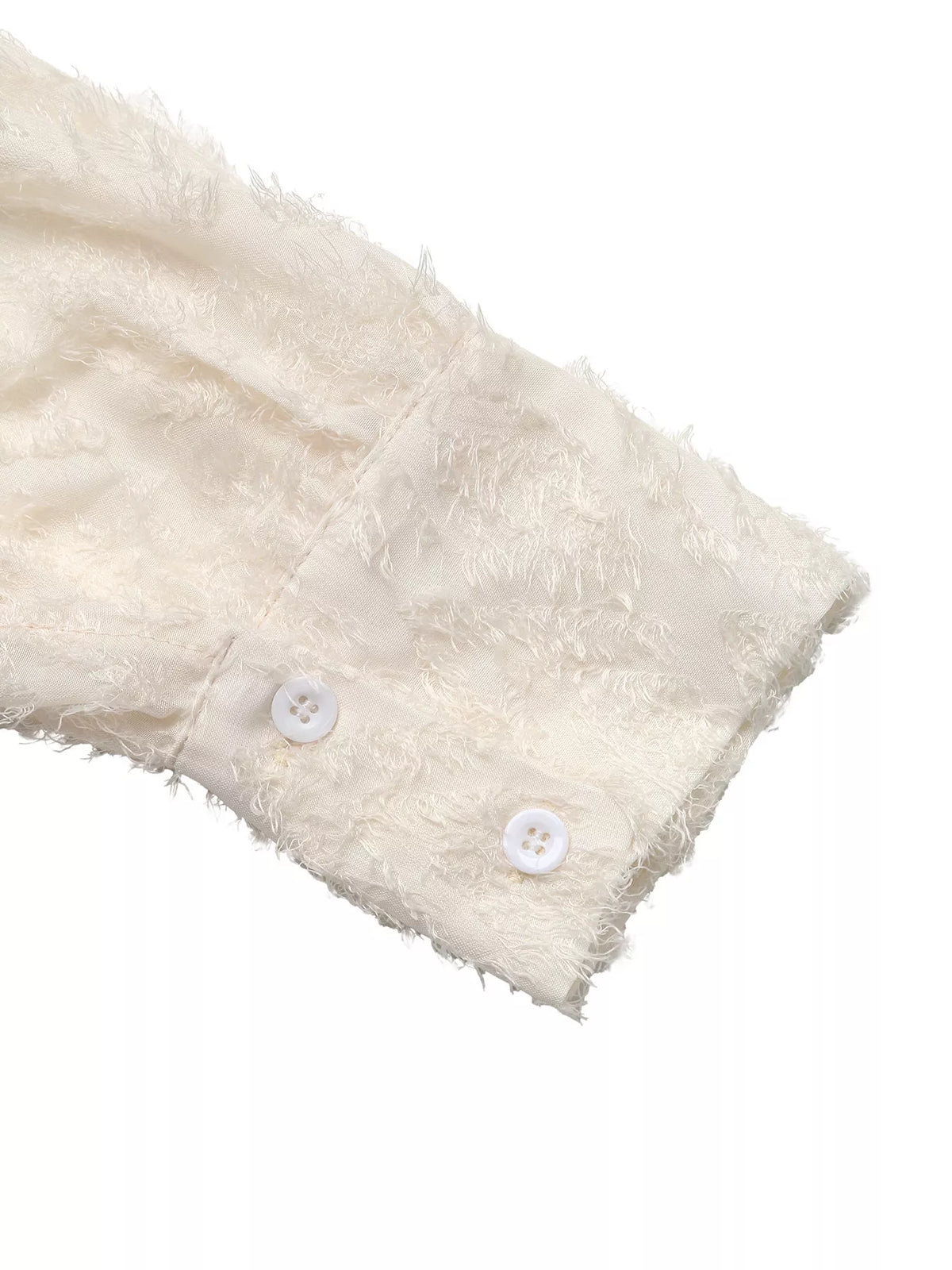 Textured Long Sleeve Button-Up Shirt - Apricot - View 10