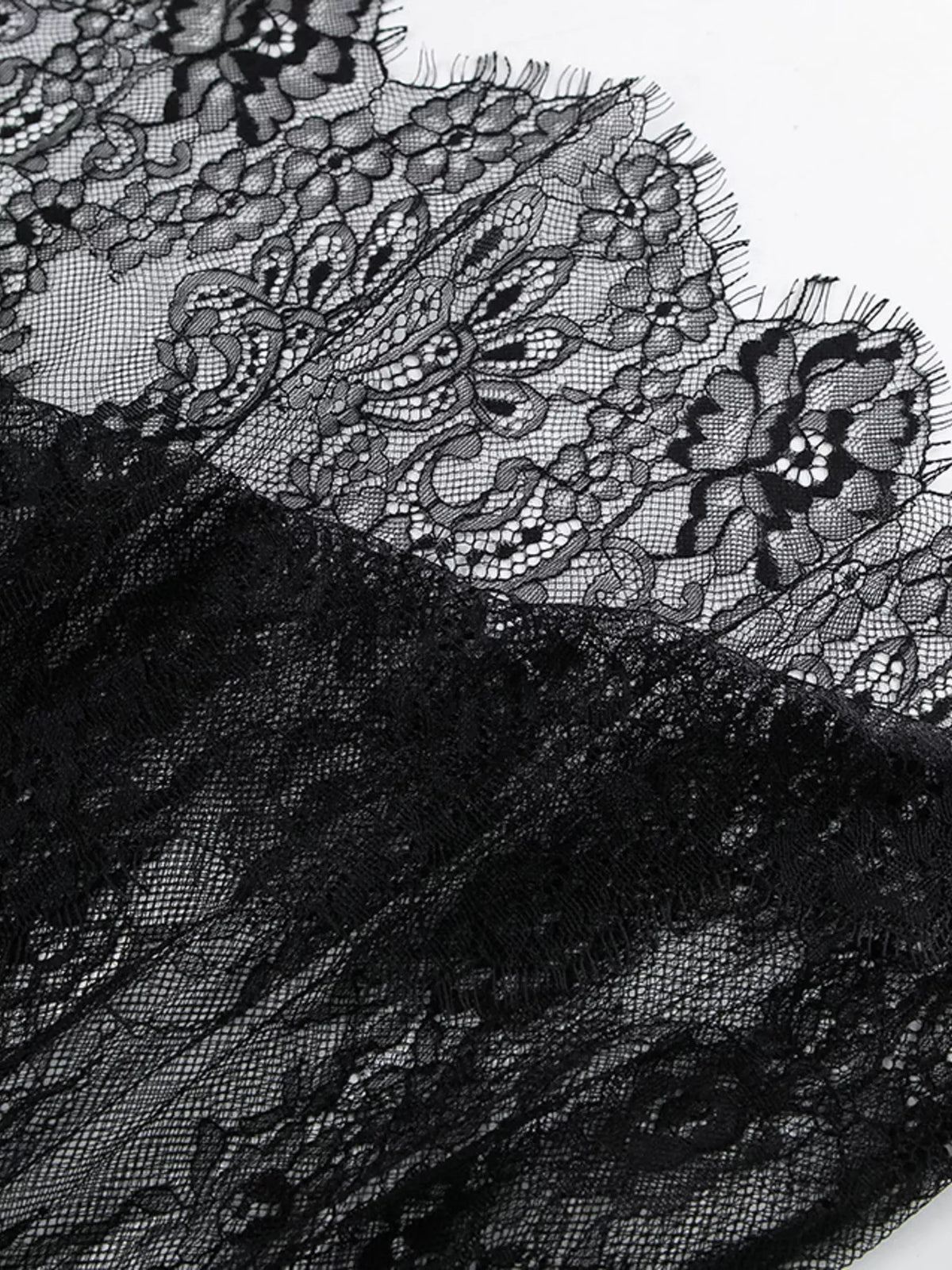 Lace V-Neck Sleeveless Maxi Dress - Black - View 9