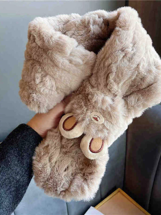 Animal Plush Scarf - Camel - View 2