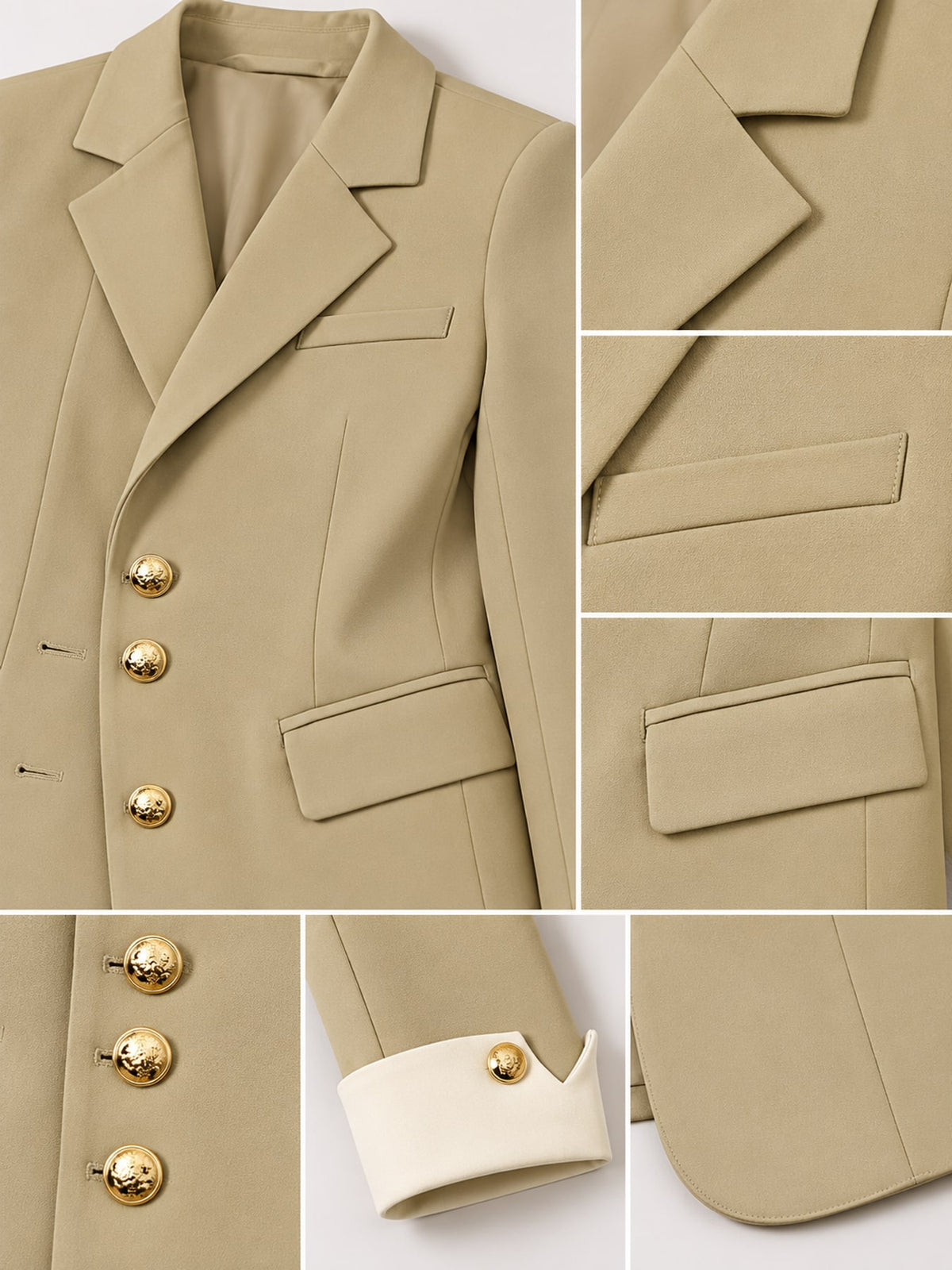Full Size Single-Breasted Blazer with Gold Button Accents Plus Size - Mustard Yellow - View 20
