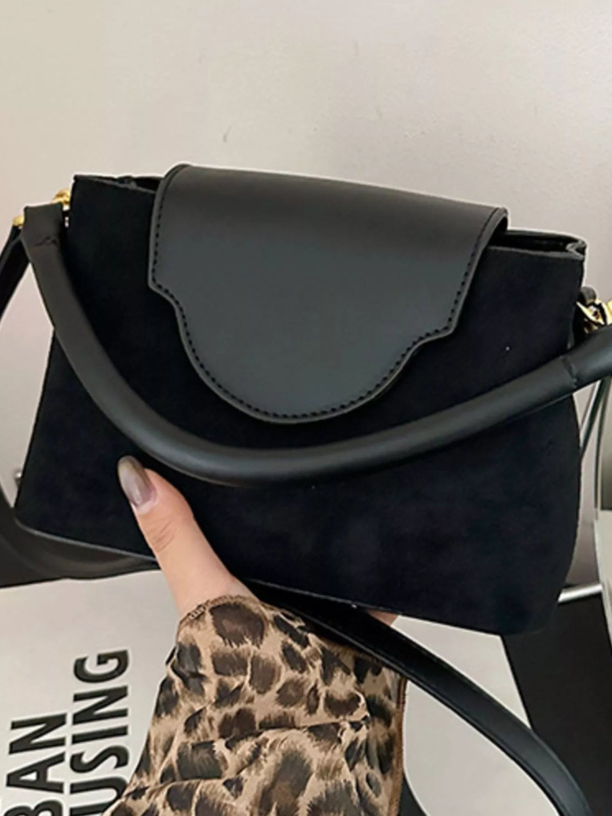 Top Handle Crossbody Bag - Black - View 7