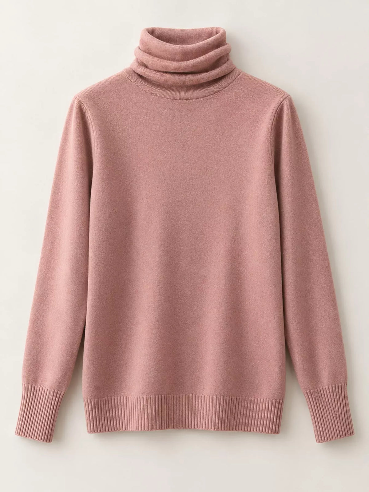 Full Size Slim-Fit Turtleneck Knit Top Plus Size - Dusty Pink - View 17