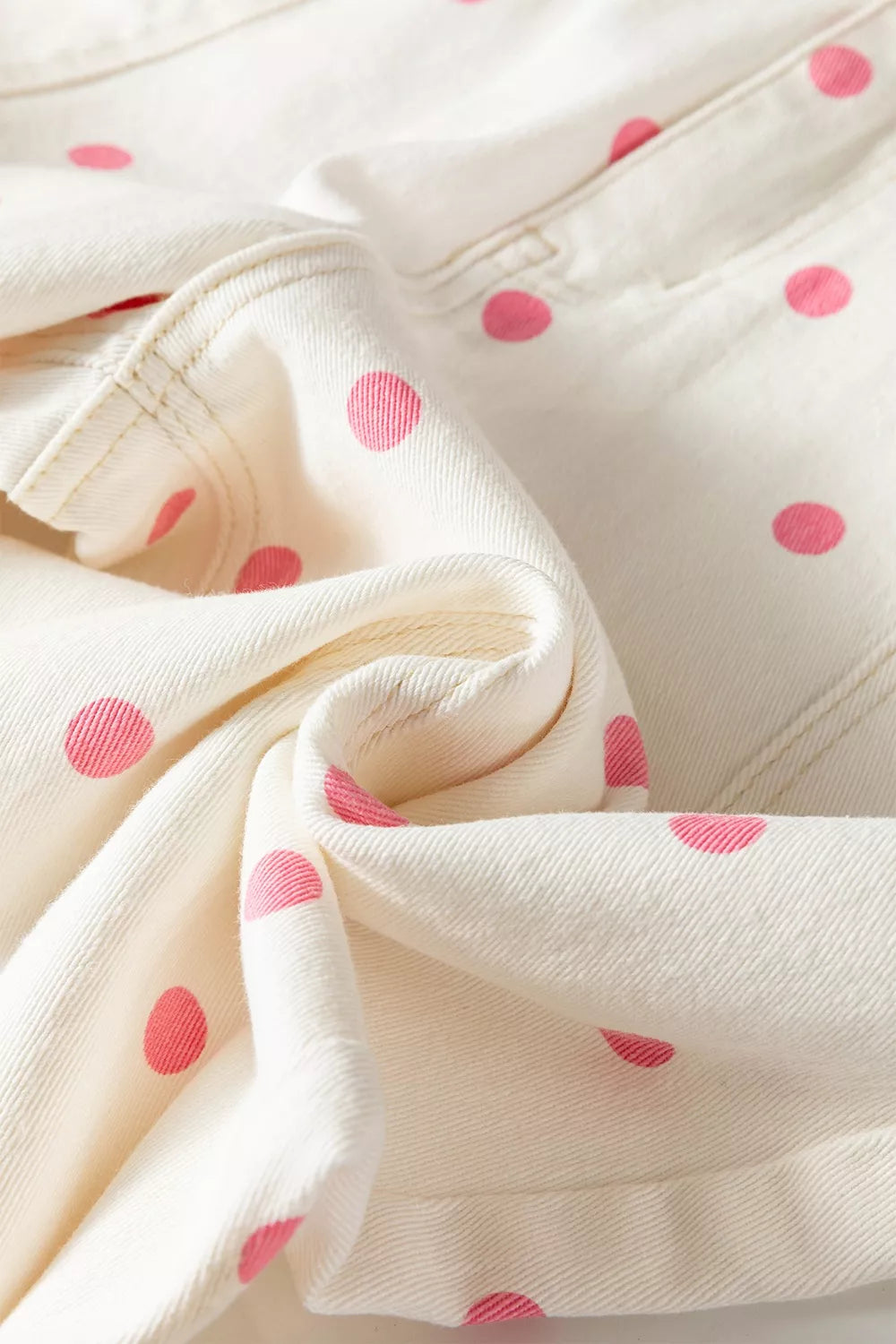 Polka Dot Wide-Leg Jeans - Blush Pink - View 8
