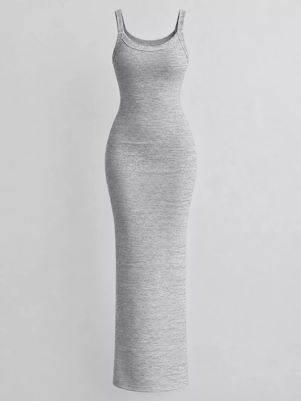 Sleeveless Bodycon Maxi Dress - Grey - View 4