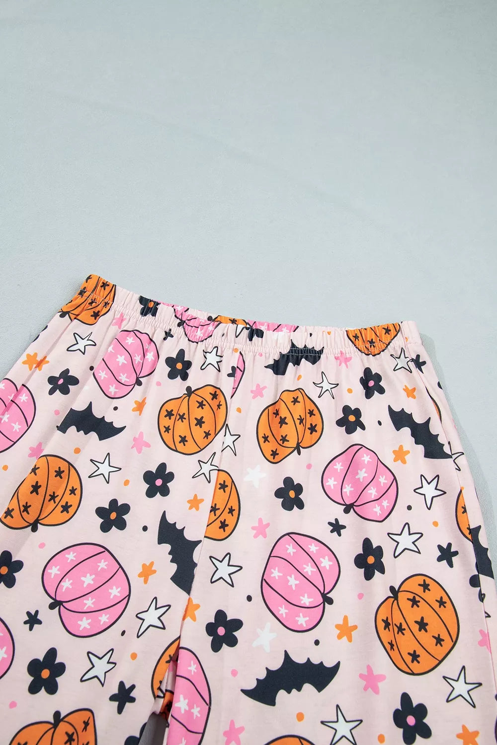 Halloween Pumpkin Print Long Sleeve Home Wear Lounge Set - Dusty Pink - View 14