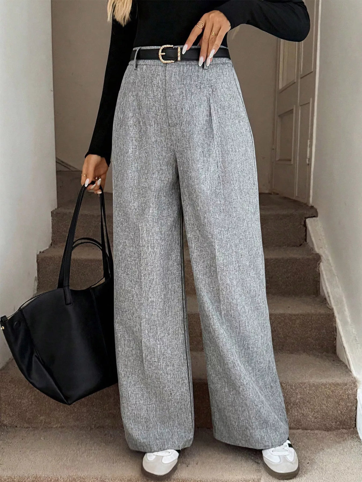 Wide-Leg Pants - Grey - View 2