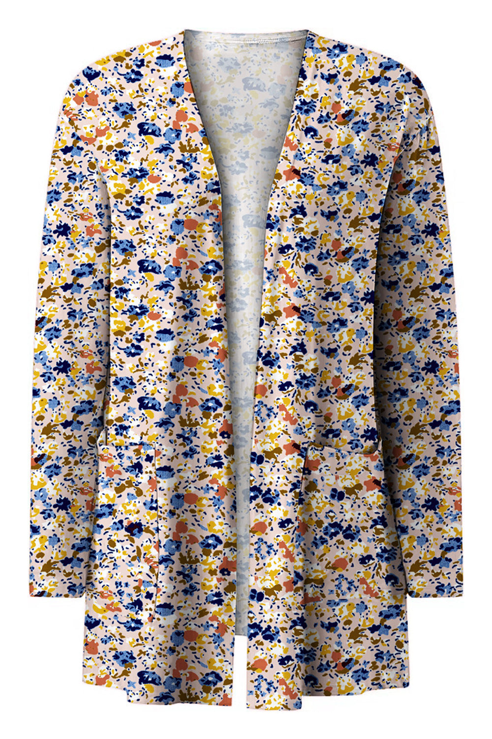 Printed Long Sleeve Cardigan - Floral - View 6