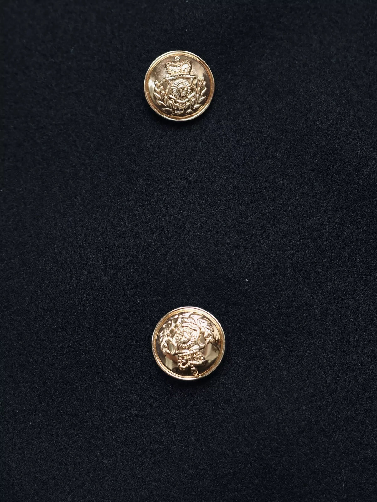 Double-Breasted Gold Button Blazer - Navy - View 8