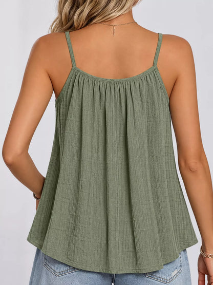Casual Textured Cami - Green - View 3