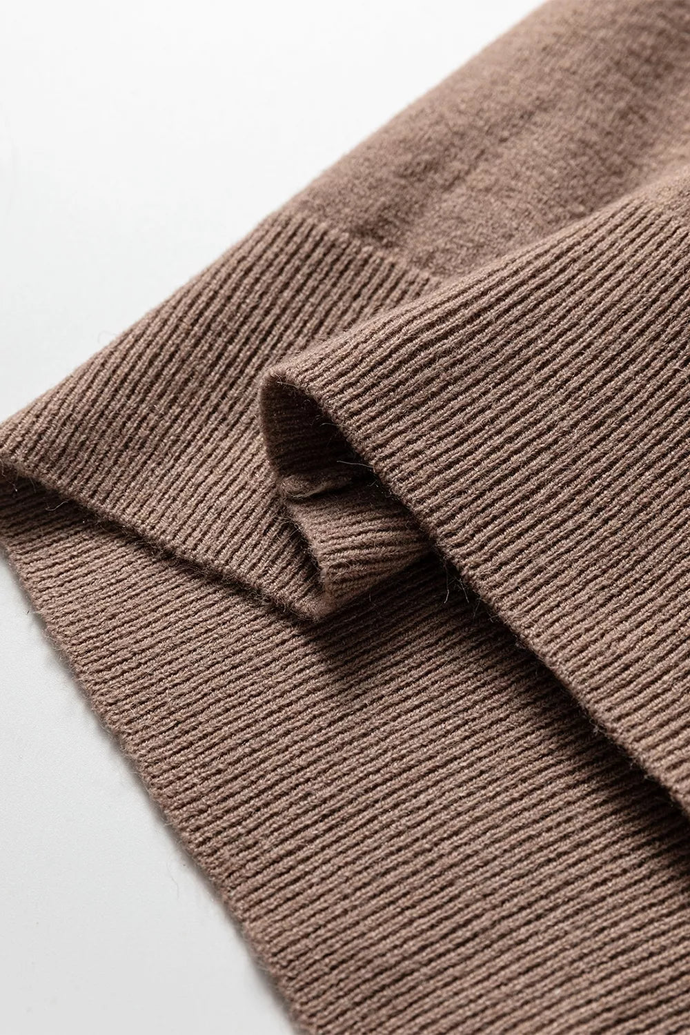 Contrast Trim V-Neck Sweater - Brown - View 12