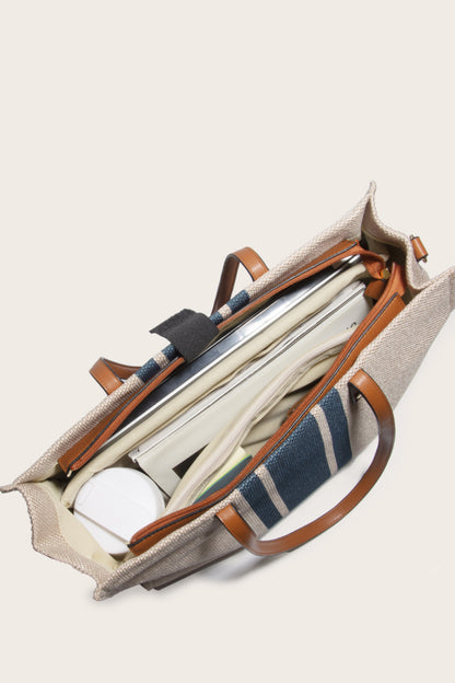 Striped Tote Bag - Khaki - View 4