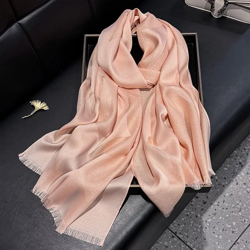 Lightweight Raw Hem Scarf - Blush Pink - View 4