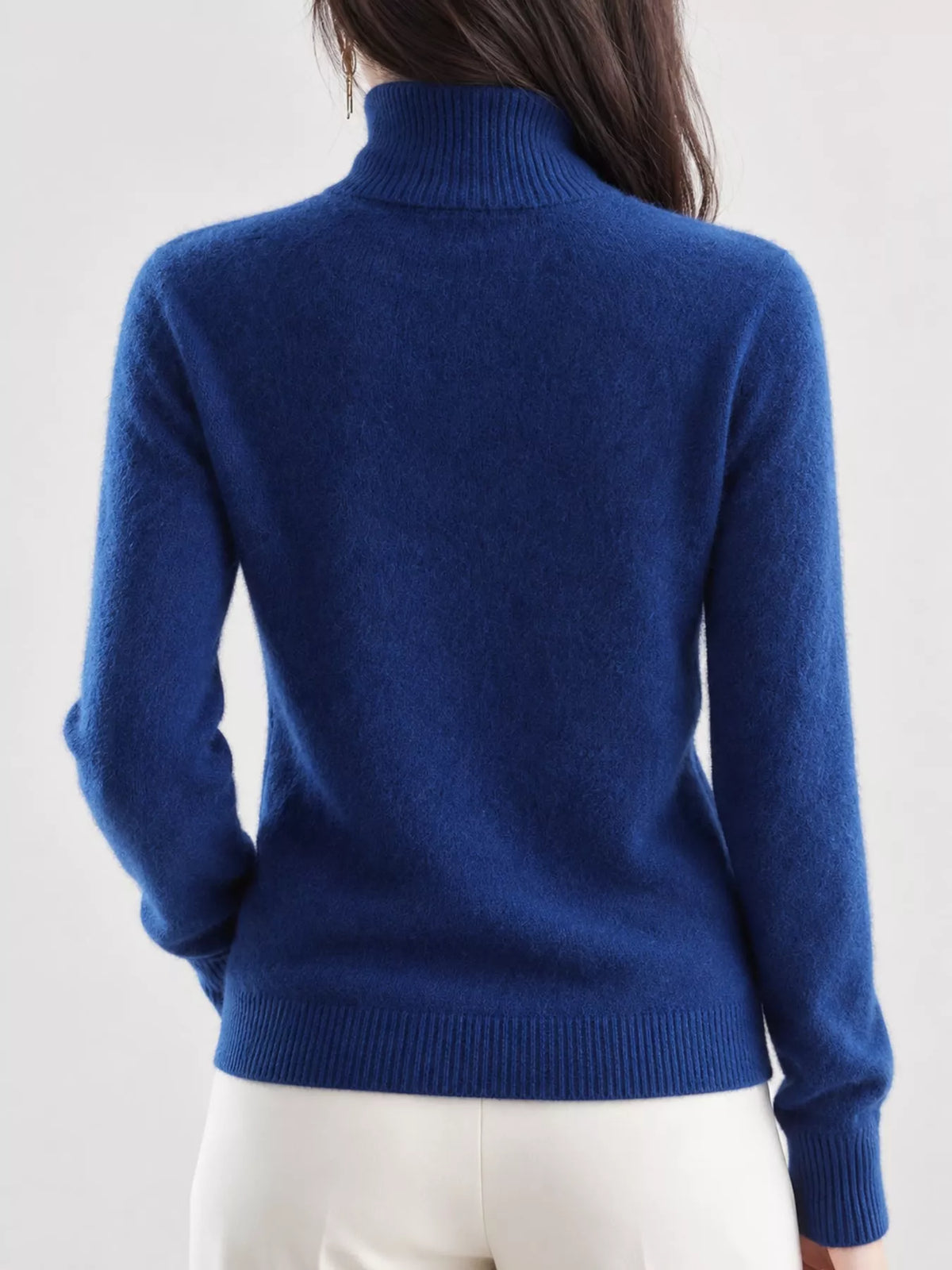 Full Size Turtleneck Long Sleeve Sweater Plus Size - Seaweed Blue - View 82