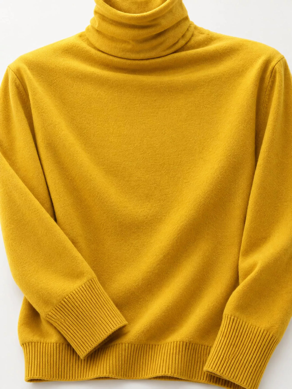 Full Size Slim-Fit Turtleneck Knit Top Plus Size - Mustard Yellow - View 38