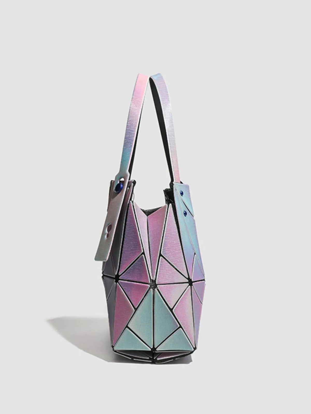 Geometric Iridescent Shoulder Bag - Purple - View 4