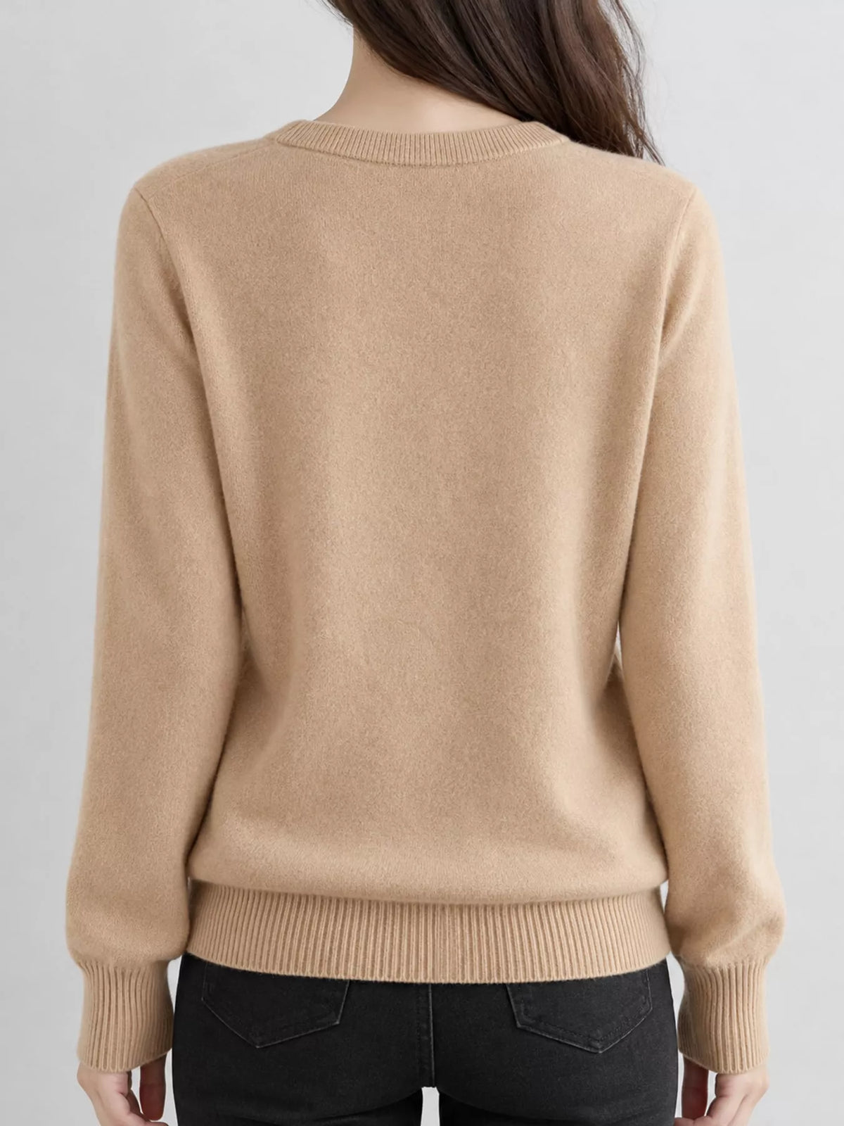 Crew-Neck Button-Down Cardigan - Golden Tan - View 23