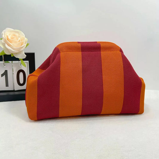 Portable Contrast Knit Clutch - Style A - View 1