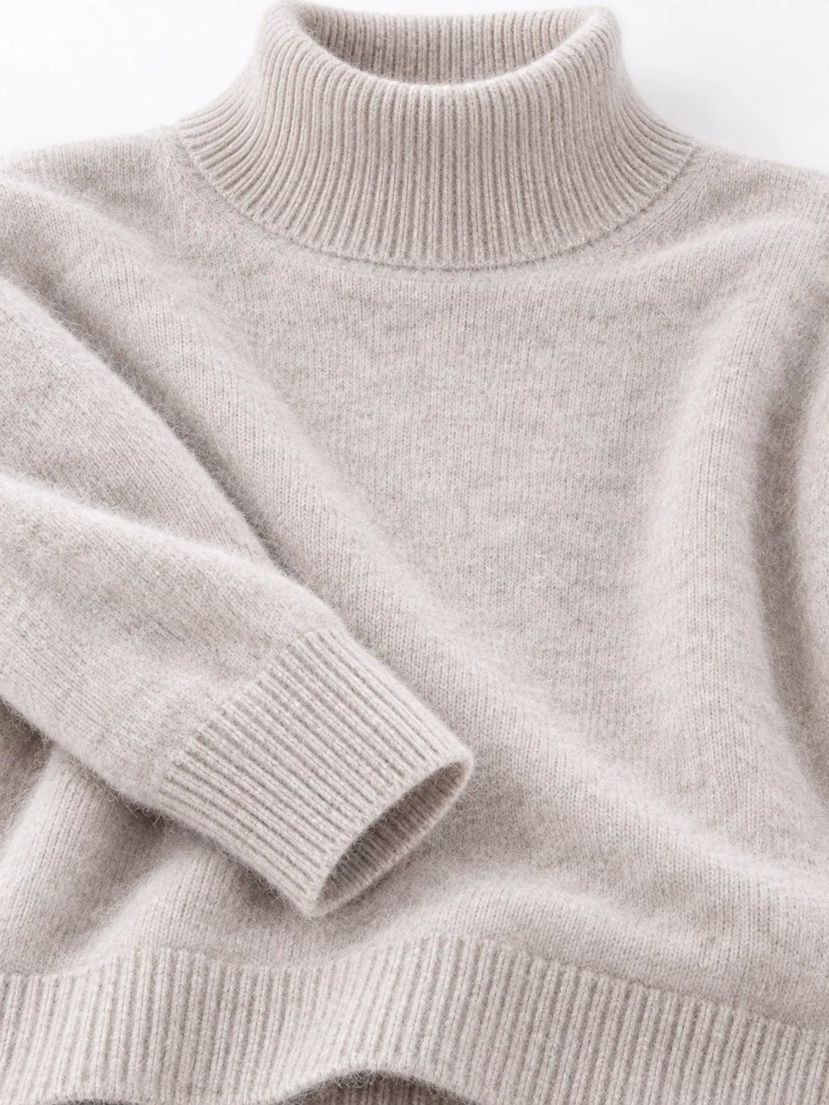 Full Size Turtleneck Long Sleeve Sweater Plus Size - Light Camel - View 10