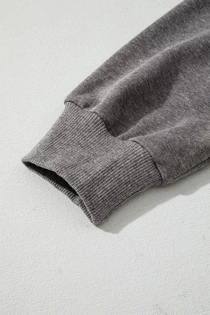 Halloween Ghost Print Mineral Wash Oversize Hoodie - Dark Gray - View 8