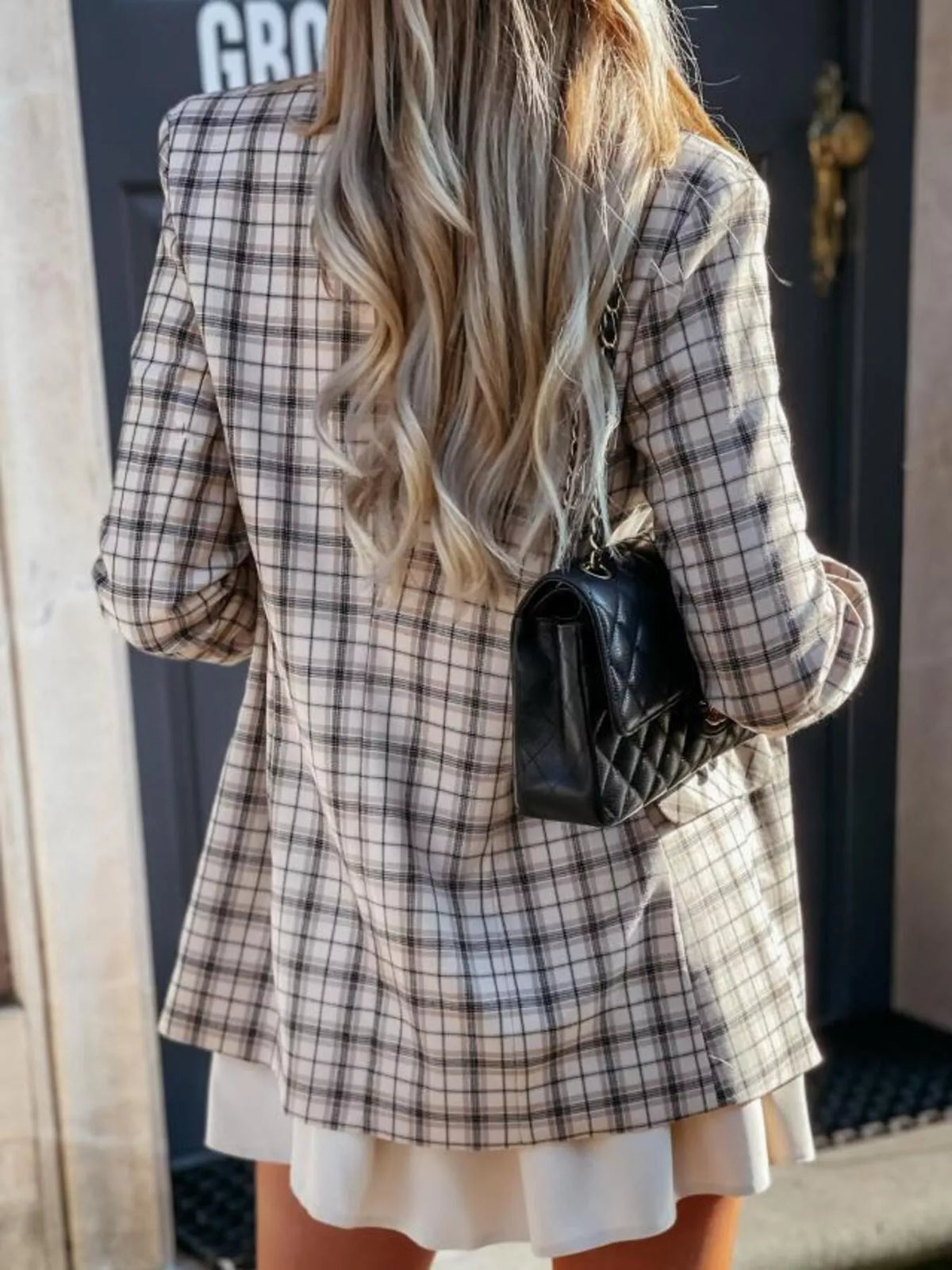 Double-Breasted Blazer - Khaki - View 10