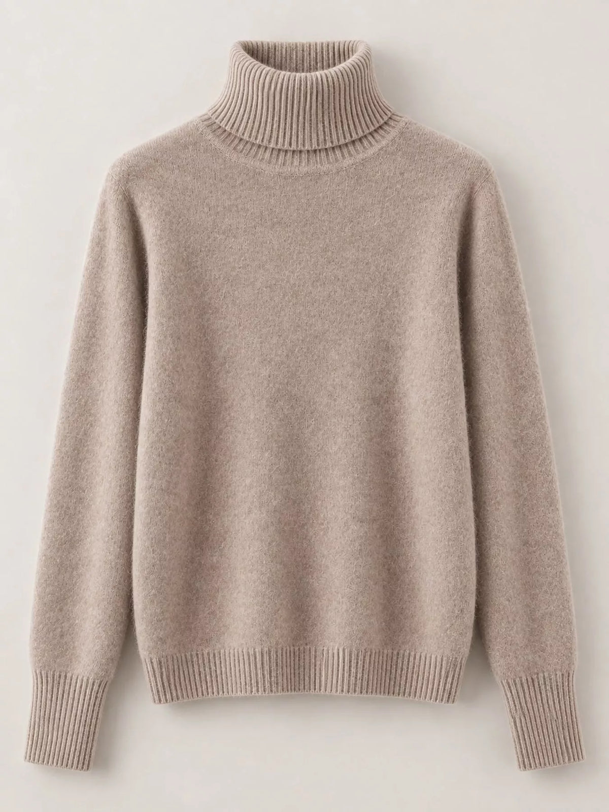 Full Size Turtleneck Long Sleeve Sweater Plus Size - Camel - View 79