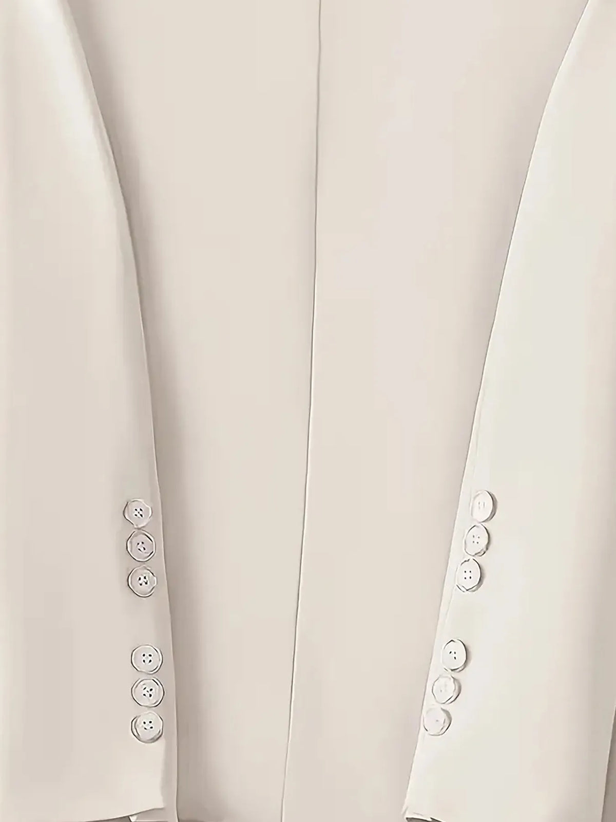 Single-Button Long Sleeve Blazer - White - View 9